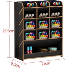 Desktop organizer-stand, Davente Largo, 21 x 9.2 x 25.5 cm, MDF, black
