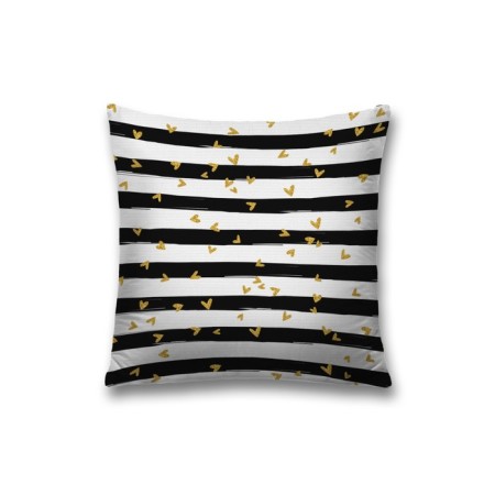 Decorative pillowcase "strips with hearts", on a zipper, size 45x45 cm