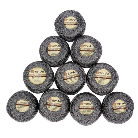 Yarn "Camelia" 70% polyester, 30% lurers 190m/20g (424 gray)-1