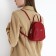 Women's backpack of artificial leather with lightning, 1 pocket, red color