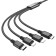 Cable Hoco X76, 4 B 1 Lightning/Lightning/Type -C/Micro USB - USB, 2 A, 1 m, nylon, black