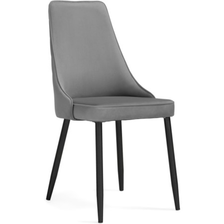 Chair on a metal frame Lord metal/velor, black/gray 45x50x95 cm-1