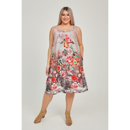 Sarafan female, size 52, gray color-1