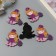 Decor for the creativity of the felt shine "Witch on a broomstick" 5x5.5 cm