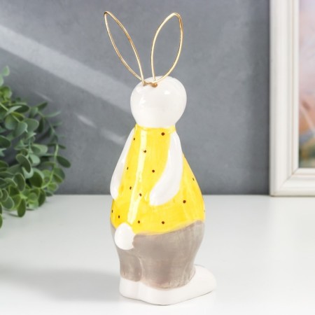 Souvenir Ceramics "Bunny in a yellow t -shirt in peas" 7.5x11x17.4 cm-4