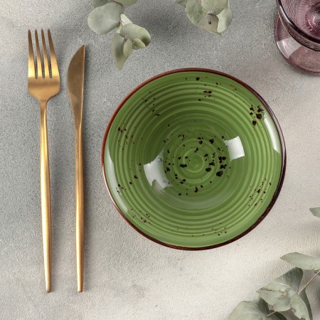 Porcelain bowl "Breeze", 300 ml, d = 15 cm, green color-1