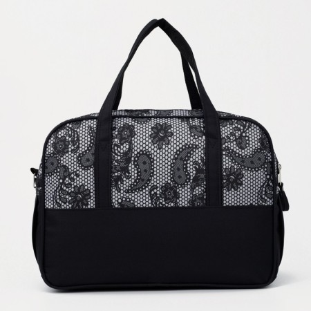 Road bag on lightning, 3 external pockets, a long belt, black color-1