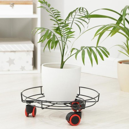 Flower stand on the wheels of the share, 34 × 34 × 10 cm, the color is black-2
