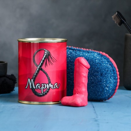 Set in the canning bank "March 8 - 18+" Soap + washcloth