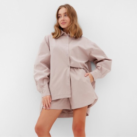 Female set (shirt, shorts) minku: oversize color gray-pink, river 48-2