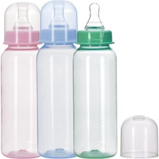 Bottle for feeding colored, 250 ml, from 0 months, MIX color