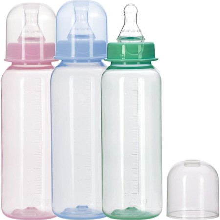 Bottle for feeding colored, 250 ml, from 0 months, MIX color
