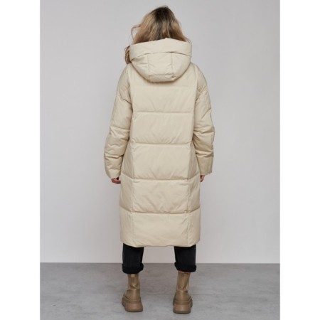 Coat insulated winter female, size 50, beige color-3