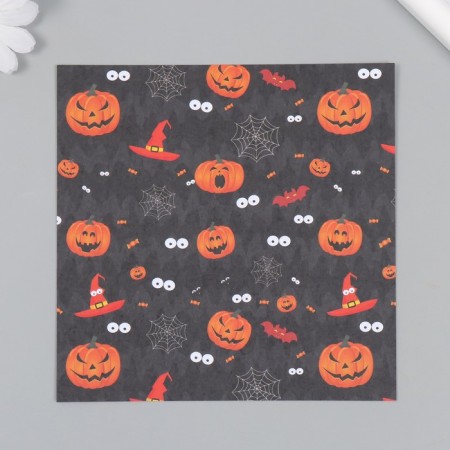 A set of scrapbooking paper 12 sheets 12 Halloween designs 160 grams 15.2x15.2 cm-3