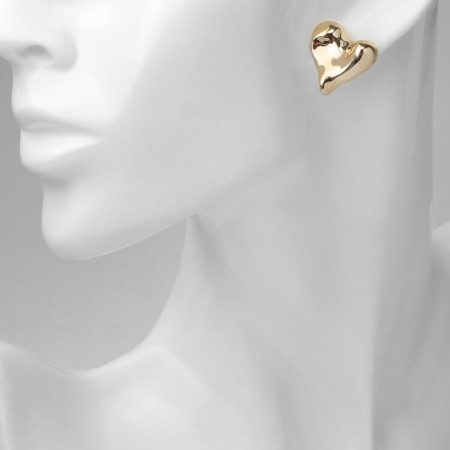 Earrings Plastic "Heart" Current, Color Gold-3