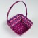Wicker basket, 20 x 20 x 10/33 cm, purple, bamboo