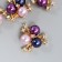 Decor for creativity Metal "3 pearls with rhinestones" blue-violet set 5 pcs 2x2 cm