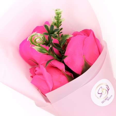 Bouquet of soap roses, fuchsia color-1