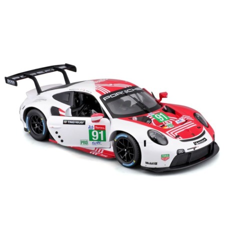 Racing machine BBURAGO Porsche 911 RSR LM 2020, DIE-CAST, 1:24, Red color-8