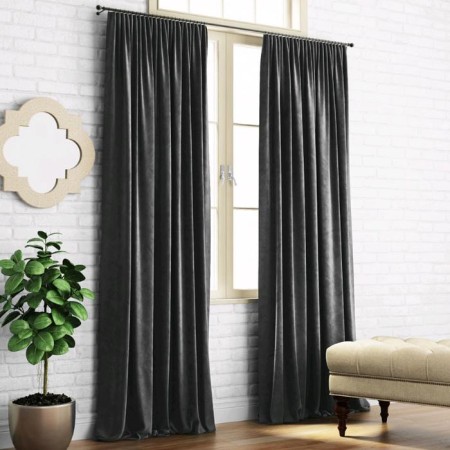 Set of curtains "Kim", size 140 x 270 cm - 2 pcs, wet asphalt