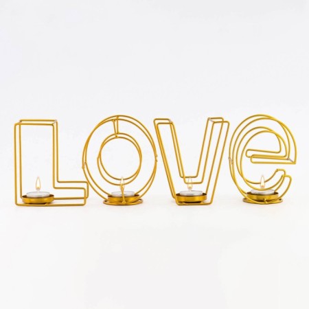 Summary of the metal desktop "Love", 13.5 x 42 cm, gold-2
