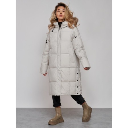 Coat insulated winter female, size 50, light-gray color-2