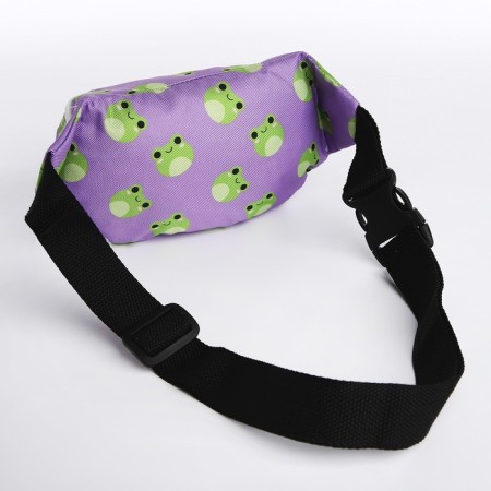 School backpack children for a girl "Frogs", waist bag, purple color-10