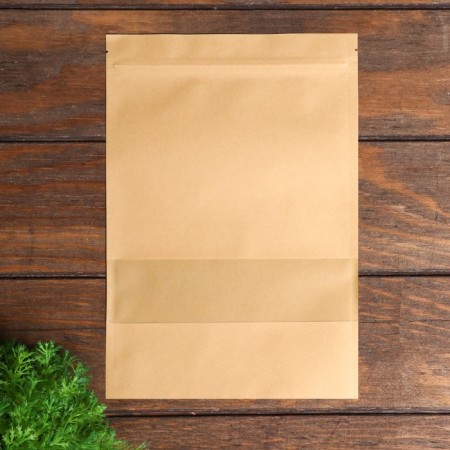 Zip-Lock package Craft with a rectangular window, flat, 20 x 30 cm-1