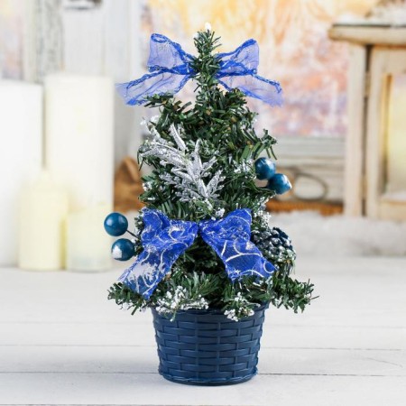 Christmas tree decor "New Year's delight" 20 cm d of the lower tier 12 cm, with snow blue-2