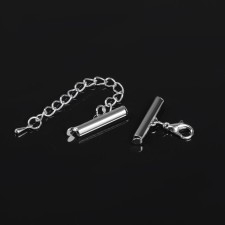 Counter for a bead bracelet (pair) 20mm, with a chain extension cord, silver color