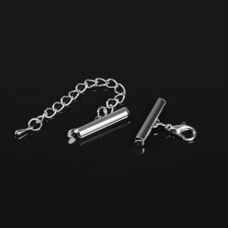 Counter for a bead bracelet (pair) 20mm, with a chain extension cord, silver color