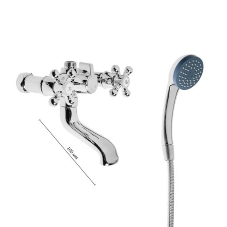 Everest bathtub B30-333, two-wound, short spout, shower, chromium