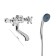 Everest bathtub B30-333, two-wound, short spout, shower, chromium