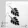 Earrings hanging "leaves" duo, silver-black color, 6 cm