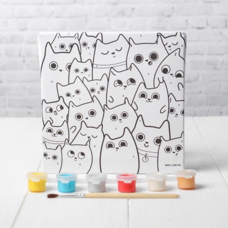 Picture on numbers for children "Cute kittens", 15 x 15 cm-2
