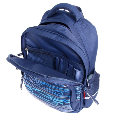 School backpack Bruno VisConti, 40 x 30 x 19 cm, ergonomic back, “sports car”, pencil case as a gift-7