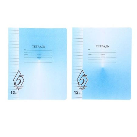 Notebook 12 sheet ruler "Magnificent Five", paper cover, mix