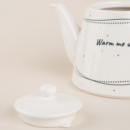 Teapot after a porcelain SL Home "House", 900 ml, 21 × 13.8 × 13.5 cm, white color-2