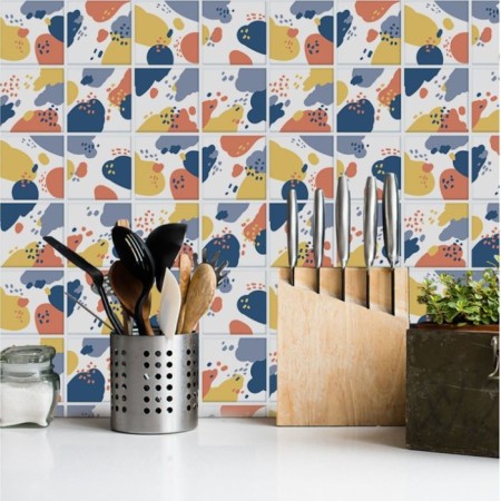 Stick on tile "Color spots" set 6 pcs 20x20 cm-3