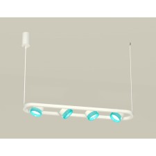 A set of suspended rotary lamp with composite crystal Ambrella Light, Traditional Diy, XB9163201, 4XGX53, Color White Sand, Blue
