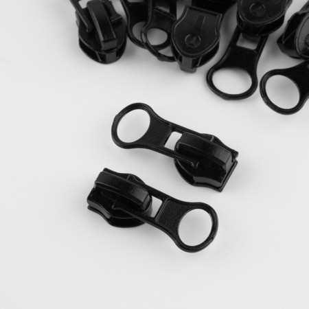 Automatic lock for lightning "Spiral", No. 7, 10 pcs, black color