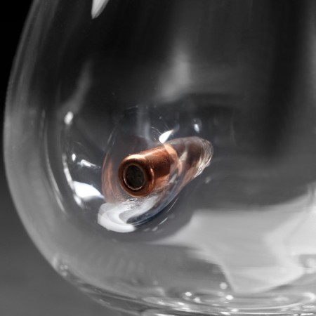 The glass "impenetrable. VKS", for cognac, emblem with a bullet, 390 ml-2