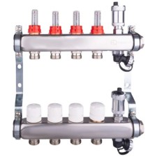 Коллекторная группа AQUALINK, 1"х3/4", 10 выходов, с расходомерами, нержавеющая сталь