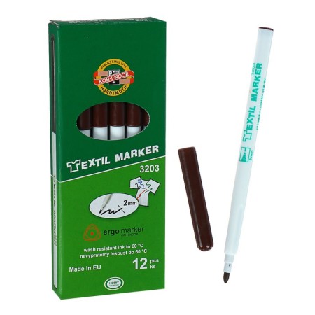 Fabric marker 3.0 mm KOH-I-NOOR 3203/34, letter length 500 m, brown