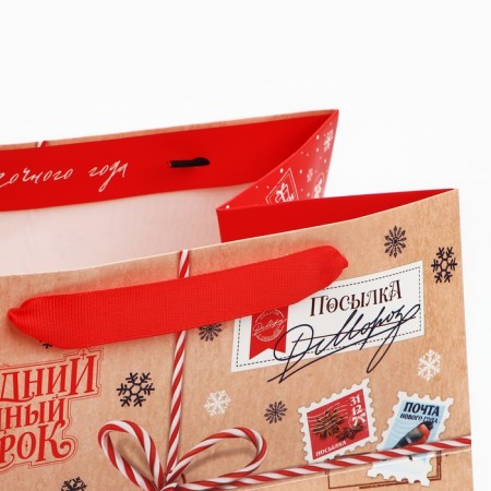 Gift package with a wide bottom "Fairytale Gift", 25 x 19 x 18 cm, New Year-5