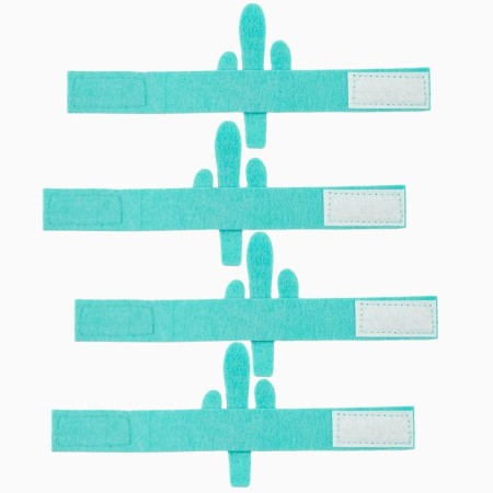Set of decorative rings "Blue Cactus" - 4 pcs, 100% p/e, felt-4