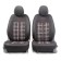 Polo GTI Autorekhly, Jacquard material, 2 mm foam, 3D cut, 11 objects, rollers for quick fixation of the front row, 5 headrests, 2 lightning, Airbag black/gray/red
