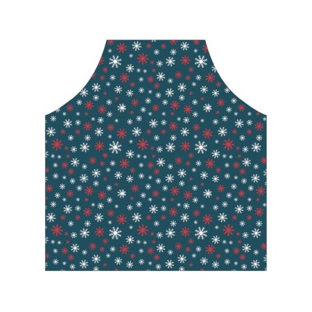 Apron kitchen with a photo print "Snowflakes on a blue background", adjustable, size OS-1