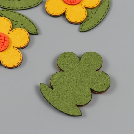 Decor for creativity claims. suede "yellow chamomile" 4.7x4 cm-1
