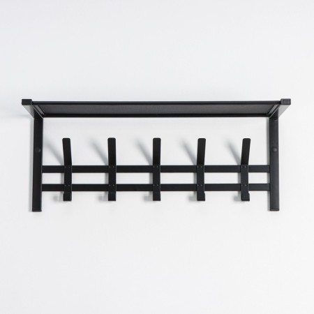 Ban with the Toronto 21 shelf, 67 × 27 × 27 cm, 5 double hooks, black color-4